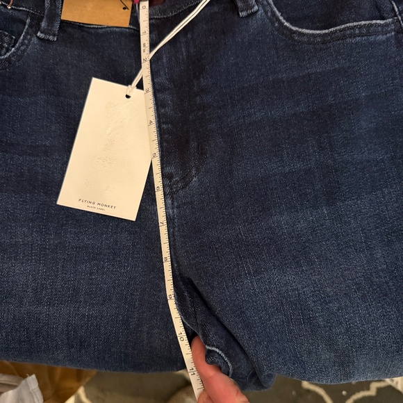 FLYING MONKEY High Rise Full Length Mini Flare Jeans  NEW WITH TAGS SIZE 31/13 - Picture 5 of 7
